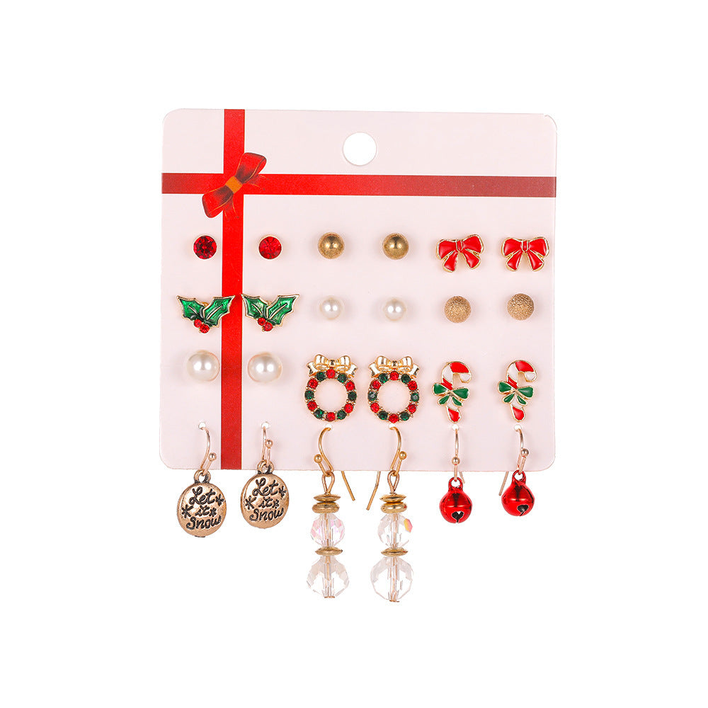 New Holiday Set Earrings Santa Dripping