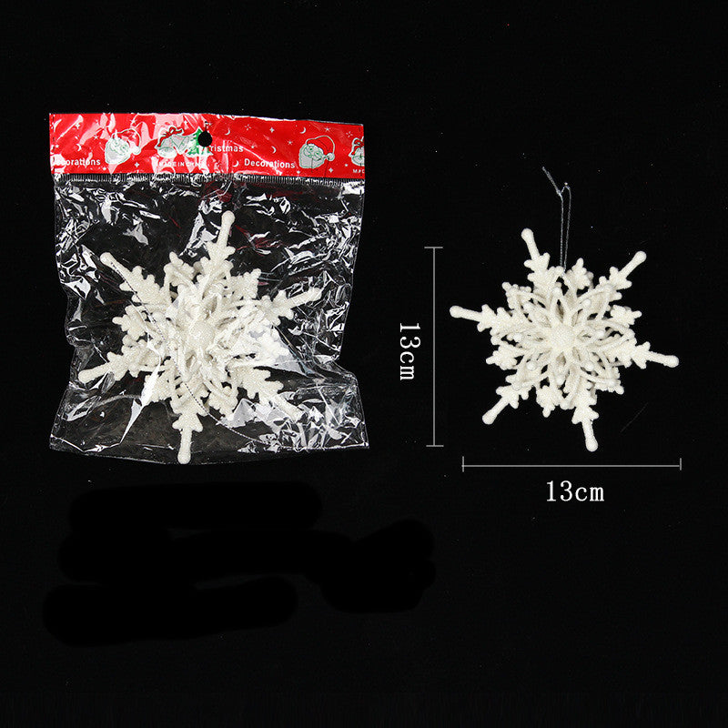 Plastic White Snowflake String Window Christmas Party Place Pendant