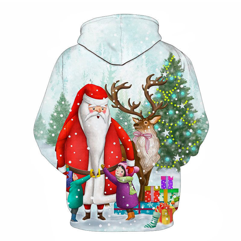 Santa 3D print pullover hoodie