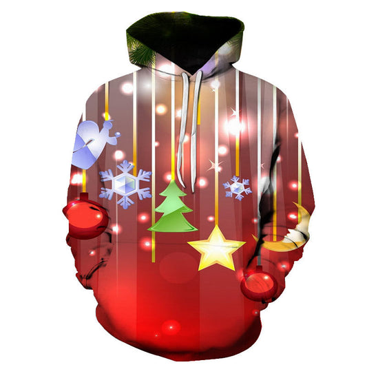 Santa 3D print pullover hoodie