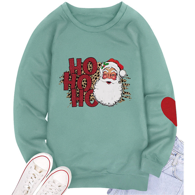 Santa Print Crew Neck Sweatshirt