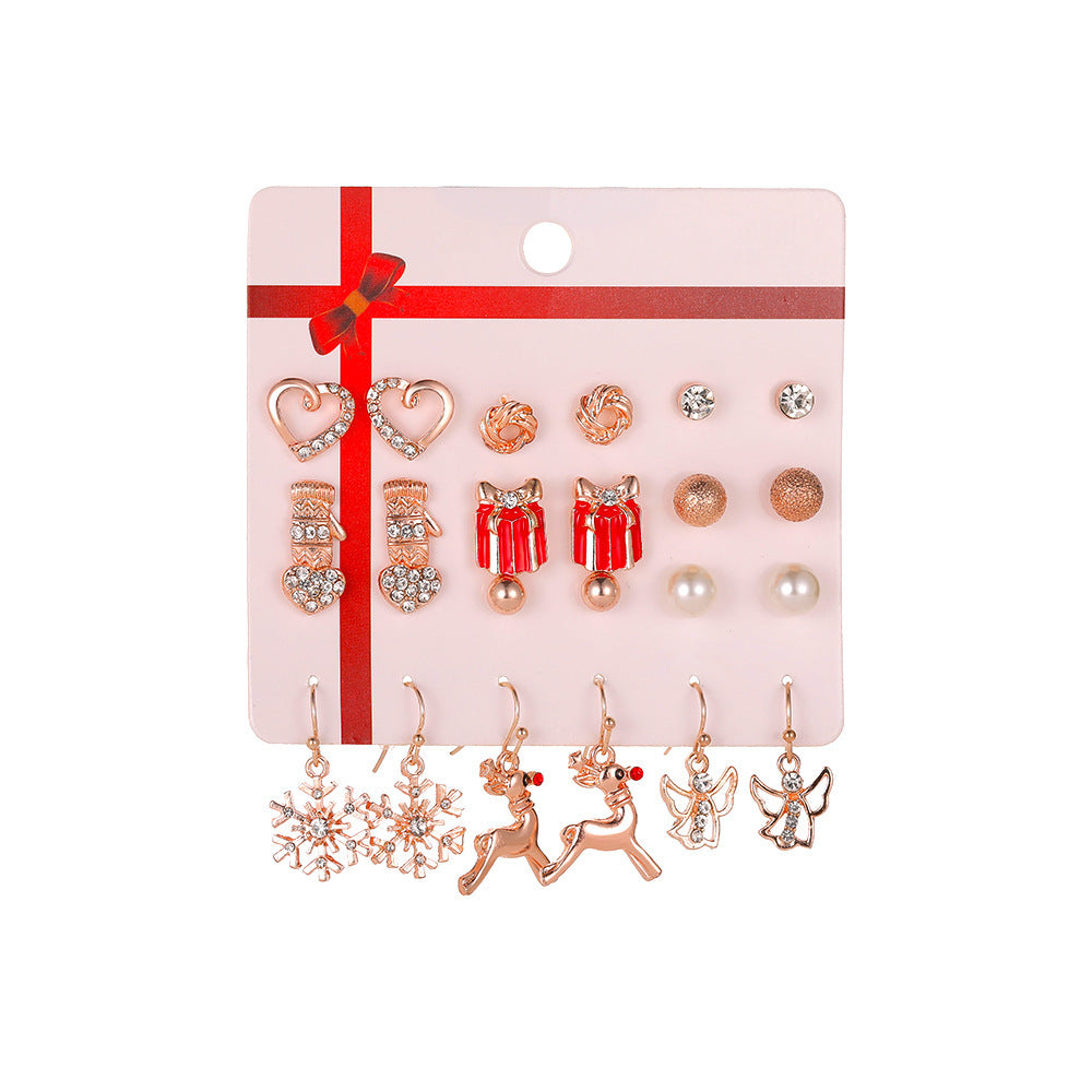 New Holiday Set Earrings Santa Dripping