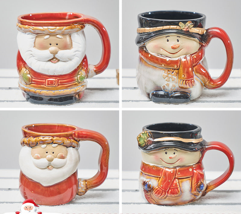 Santa Snowman Marker Ceramic Breakfast Mug