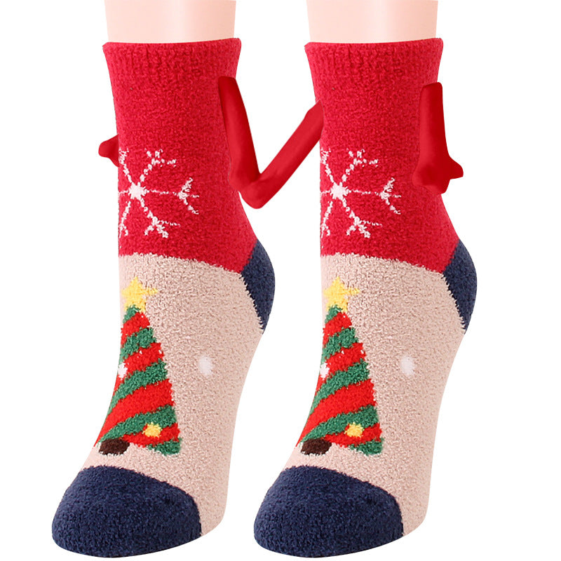 Christmas Supplies Coral Fleece Tube Socks Warm Slipper Bed Socks Winter Soft Warm Slipper