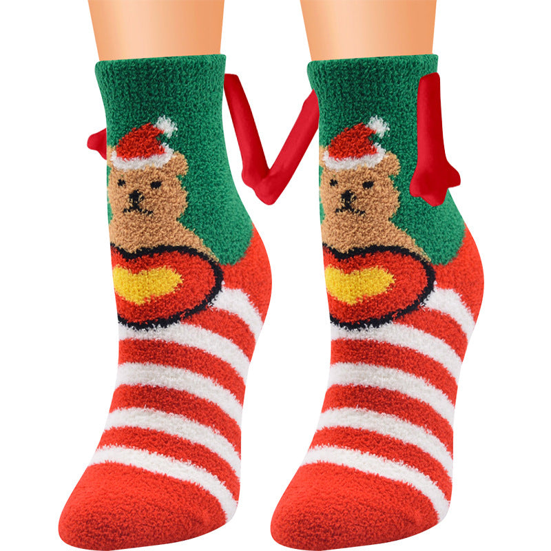 Christmas Supplies Coral Fleece Tube Socks Warm Slipper Bed Socks Winter Soft Warm Slipper