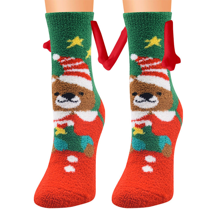 Christmas Supplies Coral Fleece Tube Socks Warm Slipper Bed Socks Winter Soft Warm Slipper