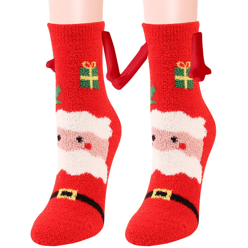 Christmas Supplies Coral Fleece Tube Socks Warm Slipper Bed Socks Winter Soft Warm Slipper