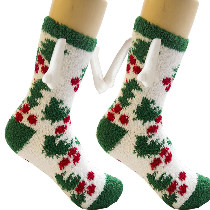 Christmas Supplies Coral Fleece Tube Socks Warm Slipper Bed Socks Winter Soft Warm Slipper