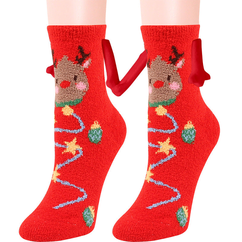 Christmas Supplies Coral Fleece Tube Socks Warm Slipper Bed Socks Winter Soft Warm Slipper