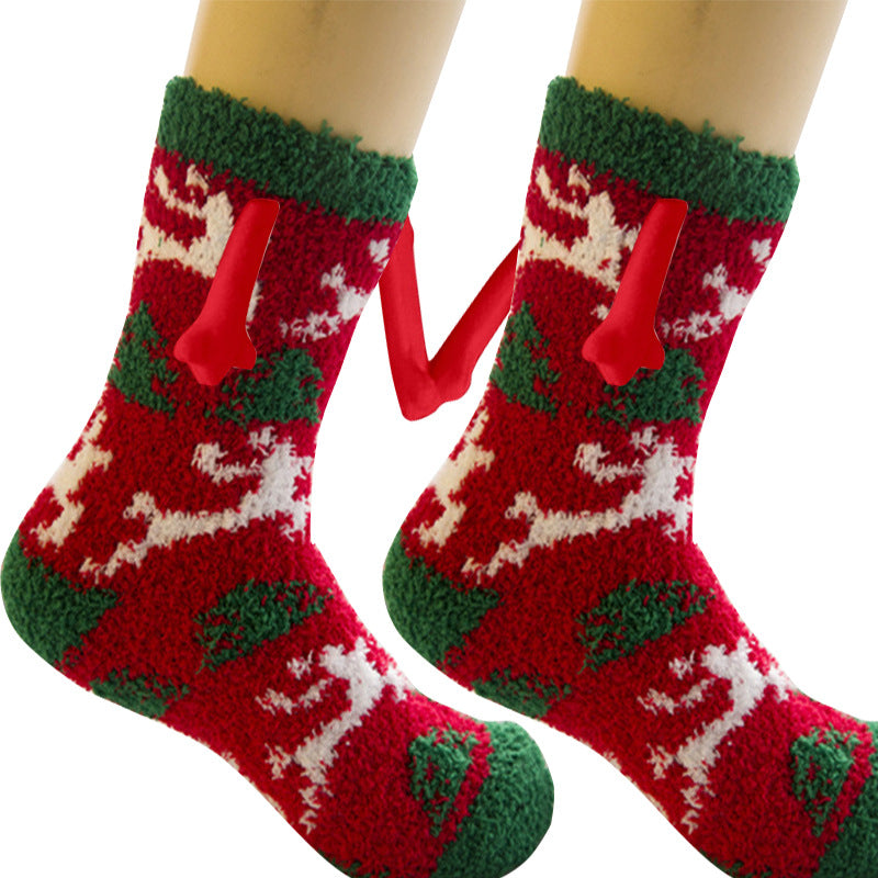 Christmas Supplies Coral Fleece Tube Socks Warm Slipper Bed Socks Winter Soft Warm Slipper