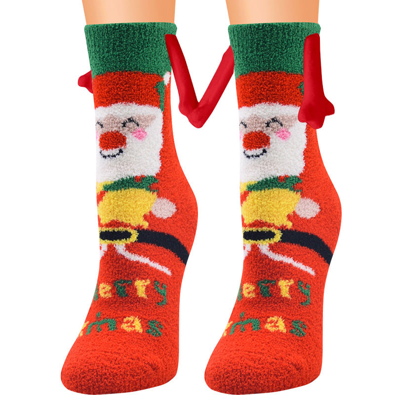 Christmas Supplies Coral Fleece Tube Socks Warm Slipper Bed Socks Winter Soft Warm Slipper