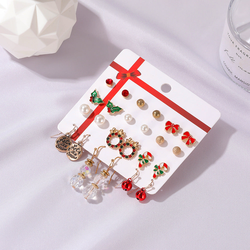 New Holiday Set Earrings Santa Dripping