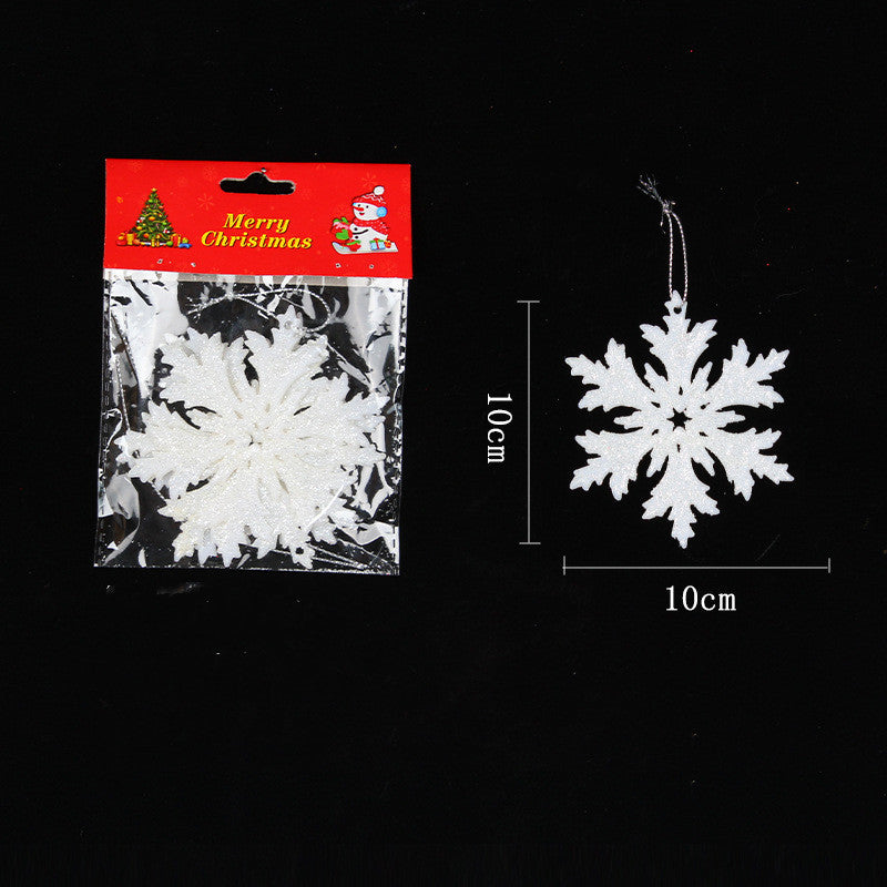 Plastic White Snowflake String Window Christmas Party Place Pendant