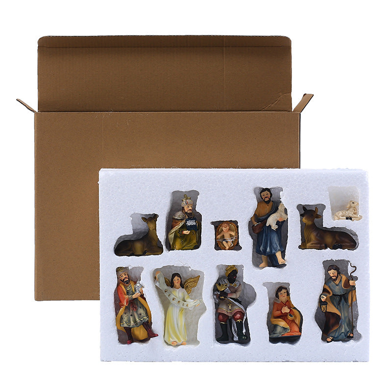 Religious Ornaments Nativity Manger Set Gift Box Christmas Gift