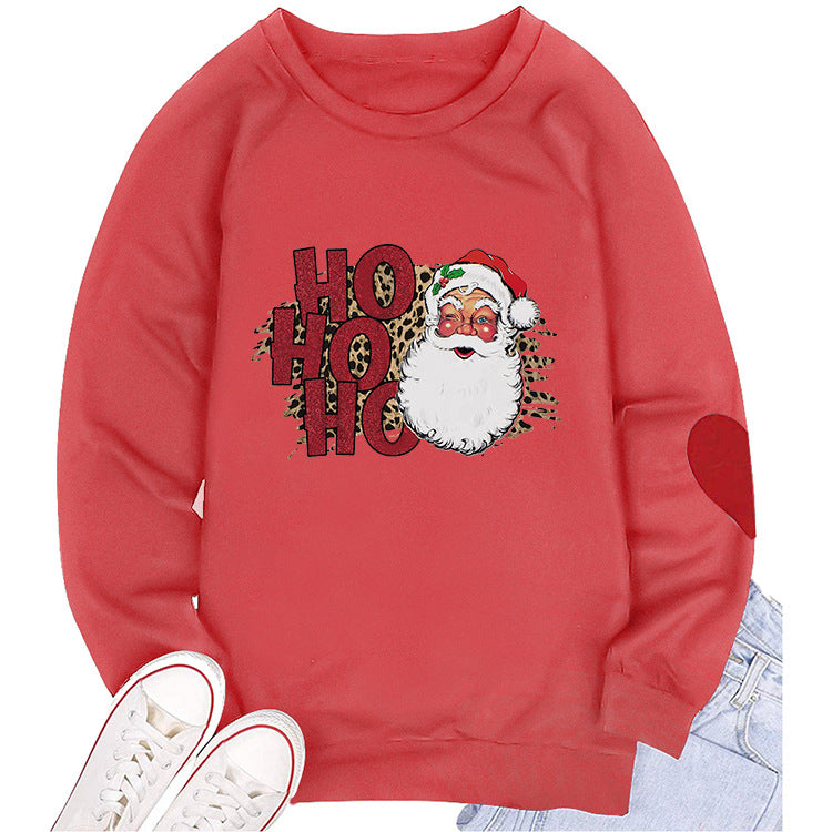 Santa Print Crew Neck Sweatshirt