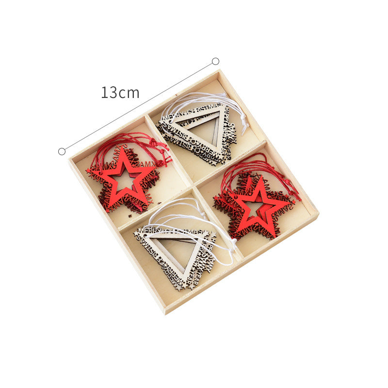 Nordic Wooden Christmas Ornaments Pendant Tree Decorations