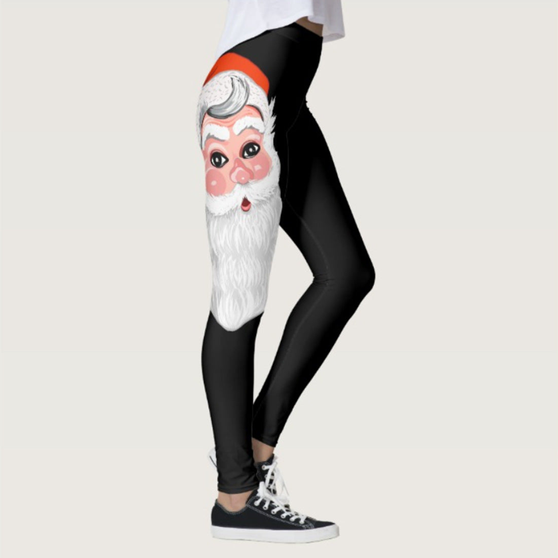 Santa Leggings Female Athletic Slim Fit