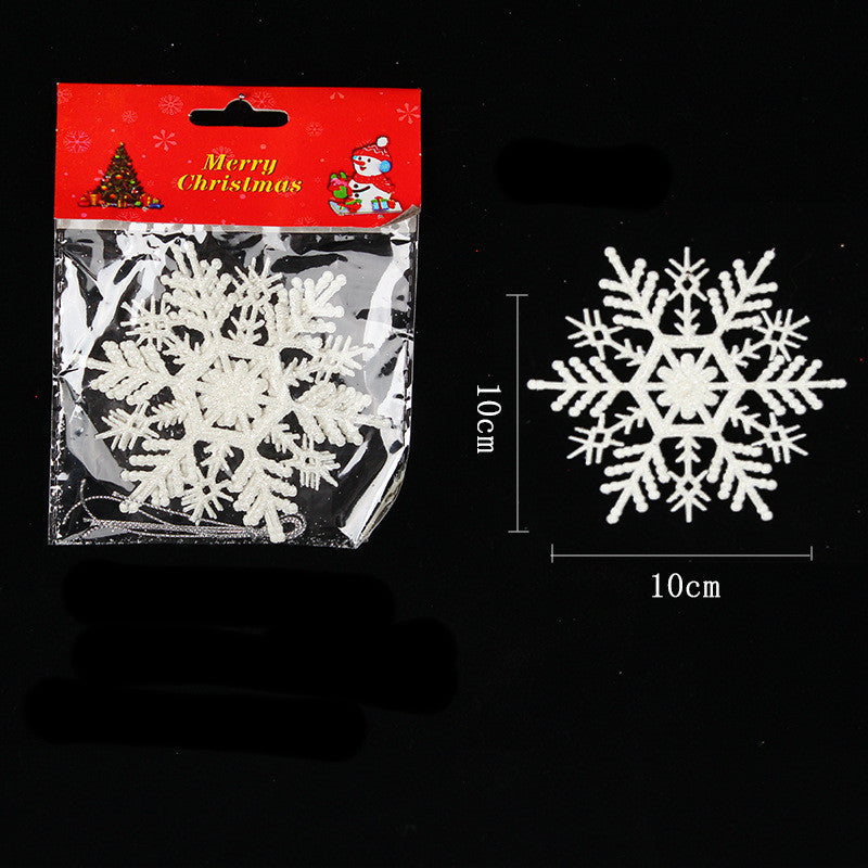 Plastic White Snowflake String Window Christmas Party Place Pendant