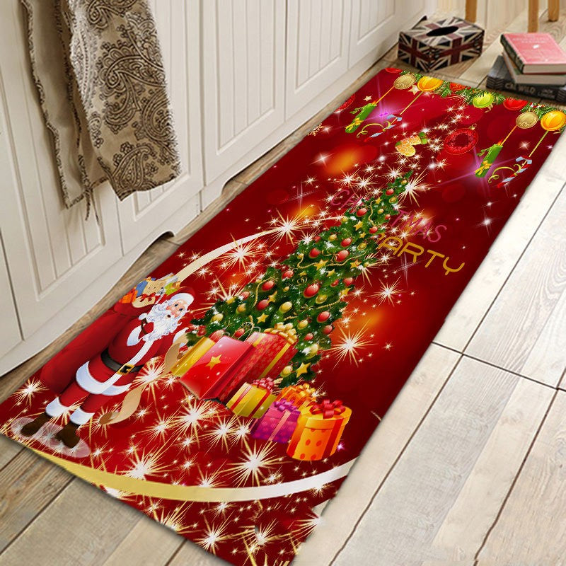 Santa Claus Flannel Absorbent Floor Mat