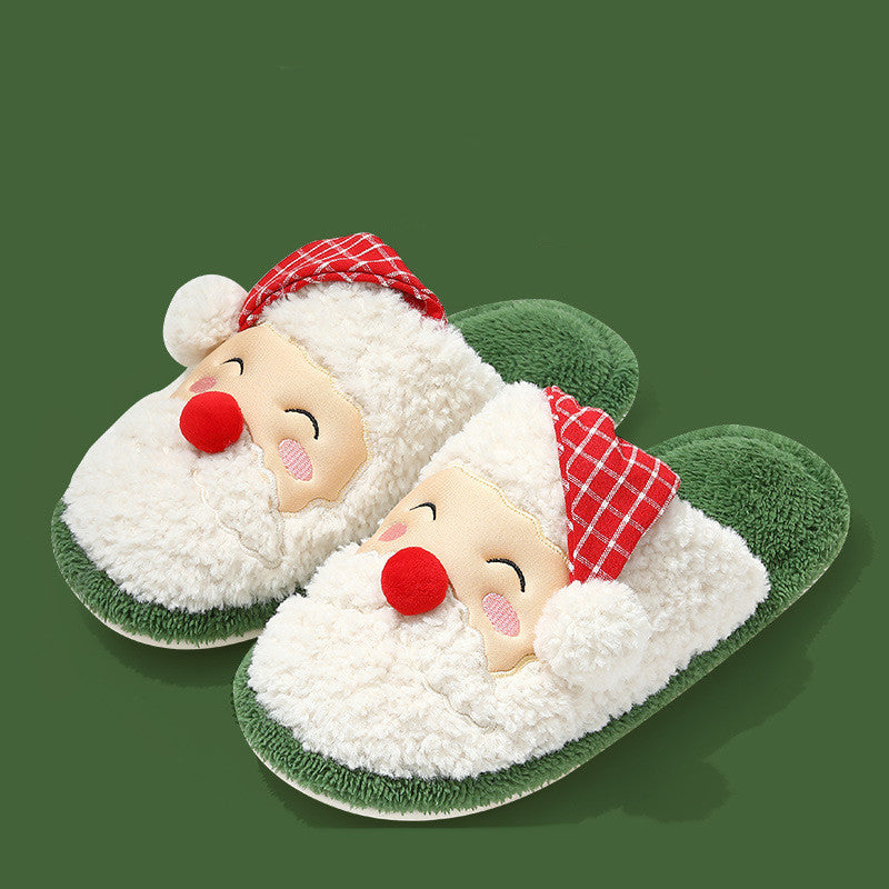 Stereoscopic Cartoon Santa Slippers Warm